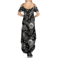 Hawaii Christmas Summer Maxi Dress Tropical Style With Coat Of Arms LT14 - Polynesian Pride