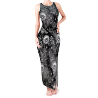 Hawaii Christmas Tank Maxi Dress Tropical Style With Coat Of Arms LT14 Women Black - Polynesian Pride