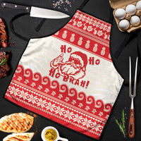 Red Mele Kalikimaka Hawaii Apron Funny Ho Ho Ho Santa Shaka LT14 Red - Polynesian Pride