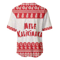 Red Mele Kalikimaka Hawaii Baseball Jersey Funny Ho Ho Ho Santa Shaka LT14 - Polynesian Pride