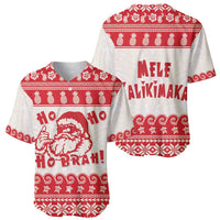 Red Mele Kalikimaka Hawaii Baseball Jersey Funny Ho Ho Ho Santa Shaka LT14 - Polynesian Pride