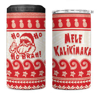 Red Mele Kalikimaka Hawaii 4 in 1 Can Cooler Tumbler Funny Ho Ho Ho Santa Shaka LT14 One Size: 16 oz Red - Polynesian Pride