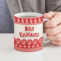 Red Mele Kalikimaka Hawaii Ceramic Mug Funny Ho Ho Ho Santa Shaka LT14 - Polynesian Pride
