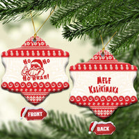 Red Mele Kalikimaka Hawaii Ceramic Ornament Funny Ho Ho Ho Santa Shaka - Polynesian Pride