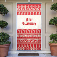 Red Mele Kalikimaka Hawaii Door Cover Funny Ho Ho Ho Santa Shaka LT14 Red - Polynesian Pride