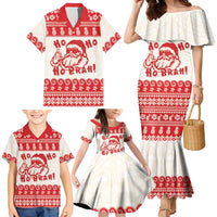 Red Mele Kalikimaka Hawaii Family Matching Mermaid Dress and Hawaiian Shirt Funny Ho Ho Ho Santa Shaka - Polynesian Pride