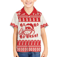 Red Mele Kalikimaka Hawaii Family Matching Mermaid Dress and Hawaiian Shirt Funny Ho Ho Ho Santa Shaka - Polynesian Pride