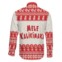 Red Mele Kalikimaka Hawaii Family Matching Off The Shoulder Long Sleeve Dress and Hawaiian Shirt Funny Ho Ho Ho Santa Shaka - Polynesian Pride