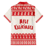Red Mele Kalikimaka Hawaii Family Matching Off Shoulder Maxi Dress and Hawaiian Shirt Funny Ho Ho Ho Santa Shaka - Polynesian Pride