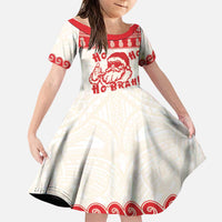 Red Mele Kalikimaka Hawaii Family Matching Puletasi and Hawaiian Shirt Funny Ho Ho Ho Santa Shaka - Polynesian Pride