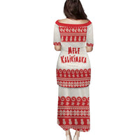 Red Mele Kalikimaka Hawaii Family Matching Puletasi and Hawaiian Shirt Funny Ho Ho Ho Santa Shaka - Polynesian Pride
