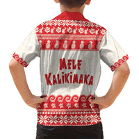 Red Mele Kalikimaka Hawaii Family Matching Tank Maxi Dress and Hawaiian Shirt Funny Ho Ho Ho Santa Shaka - Polynesian Pride