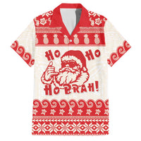 Red Mele Kalikimaka Hawaii Family Matching Tank Maxi Dress and Hawaiian Shirt Funny Ho Ho Ho Santa Shaka - Polynesian Pride