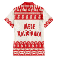 Red Mele Kalikimaka Hawaii Family Matching Tank Maxi Dress and Hawaiian Shirt Funny Ho Ho Ho Santa Shaka - Polynesian Pride