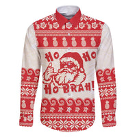 Red Mele Kalikimaka Hawaii Family Matching Tank Maxi Dress and Hawaiian Shirt Funny Ho Ho Ho Santa Shaka - Polynesian Pride