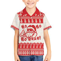 Red Mele Kalikimaka Hawaii Family Matching Tank Maxi Dress and Hawaiian Shirt Funny Ho Ho Ho Santa Shaka - Polynesian Pride