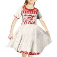 Red Mele Kalikimaka Hawaii Kid Short Sleeve Dress Funny Ho Ho Ho Santa Shaka LT14 - Polynesian Pride