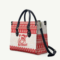 Red Mele Kalikimaka Hawaii Leather Bag Funny Ho Ho Ho Santa Shaka LT14 Red - Polynesian Pride
