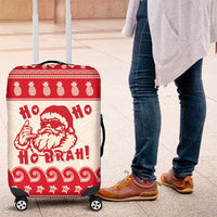 Red Mele Kalikimaka Hawaii Luggage Cover Funny Ho Ho Ho Santa Shaka - Polynesian Pride