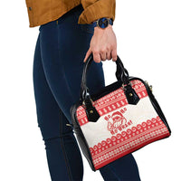 Red Mele Kalikimaka Hawaii Shoulder Handbag Funny Ho Ho Ho Santa Shaka - Polynesian Pride