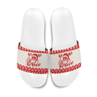 Red Mele Kalikimaka Hawaii Slide Sandals Funny Ho Ho Ho Santa Shaka LT14 Red - Polynesian Pride