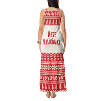 Red Mele Kalikimaka Hawaii Tank Maxi Dress Funny Ho Ho Ho Santa Shaka - Polynesian Pride