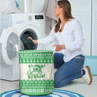 Green Mele Kalikimaka Hawaii Laundry Basket Funny Ho Ho Ho Santa Shaka LT14 - Polynesian Pride