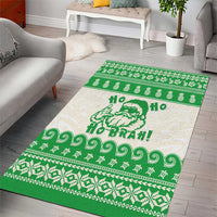 Green Mele Kalikimaka Hawaii Area Rug Funny Ho Ho Ho Santa Shaka - Polynesian Pride