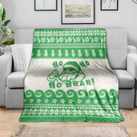 Green Mele Kalikimaka Hawaii Blanket Funny Ho Ho Ho Santa Shaka - Polynesian Pride