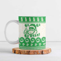 Green Mele Kalikimaka Hawaii Ceramic Mug Funny Ho Ho Ho Santa Shaka LT14 Green - Polynesian Pride
