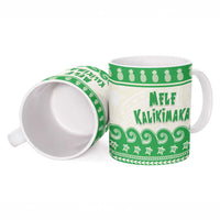 Green Mele Kalikimaka Hawaii Ceramic Mug Funny Ho Ho Ho Santa Shaka LT14 - Polynesian Pride