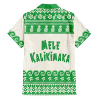 Green Mele Kalikimaka Hawaii Family Matching Long Sleeve Bodycon Dress and Hawaiian Shirt Funny Ho Ho Ho Santa Shaka - Polynesian Pride