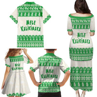 Green Mele Kalikimaka Hawaii Family Matching Puletasi and Hawaiian Shirt Funny Ho Ho Ho Santa Shaka - Polynesian Pride