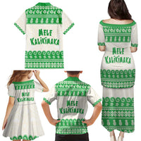 Green Mele Kalikimaka Hawaii Family Matching Puletasi and Hawaiian Shirt Funny Ho Ho Ho Santa Shaka - Polynesian Pride
