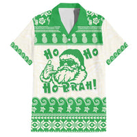 Green Mele Kalikimaka Hawaii Family Matching Tank Maxi Dress and Hawaiian Shirt Funny Ho Ho Ho Santa Shaka - Polynesian Pride