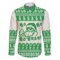 Green Mele Kalikimaka Hawaii Family Matching Tank Maxi Dress and Hawaiian Shirt Funny Ho Ho Ho Santa Shaka - Polynesian Pride