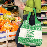 Green Mele Kalikimaka Hawaii Grocery Bag Funny Ho Ho Ho Santa Shaka LT14 - Polynesian Pride