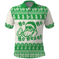 Green Mele Kalikimaka Hawaii Polo Shirt Funny Ho Ho Ho Santa Shaka LT14 Green - Polynesian Pride