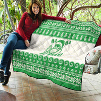 Green Mele Kalikimaka Hawaii Quilt Funny Ho Ho Ho Santa Shaka LT14 - Polynesian Pride