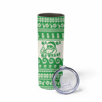 Green Mele Kalikimaka Hawaii Skinny Tumbler Funny Ho Ho Ho Santa Shaka - Polynesian Pride
