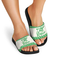 Green Mele Kalikimaka Hawaii Slide Sandals Funny Ho Ho Ho Santa Shaka LT14 - Polynesian Pride