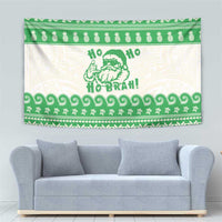 Green Mele Kalikimaka Hawaii Tapestry Funny Ho Ho Ho Santa Shaka - Polynesian Pride