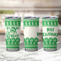Green Mele Kalikimaka Hawaii Tumbler Cup Funny Ho Ho Ho Santa Shaka - Polynesian Pride