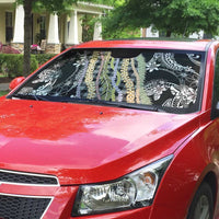 Black Palaka Hawaii Leis Auto Sun Shade Hawaiian-plaid Elegant Tropical Vibes LT14 - Polynesian Pride