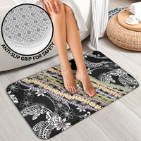 Black Palaka Hawaii Leis Bathroom Set Hawaiian-plaid Elegant Tropical Vibes - Polynesian Pride