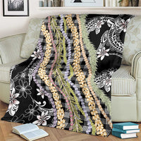 Black Palaka Hawaii Leis Blanket Hawaiian-plaid Elegant Tropical Vibes - Polynesian Pride