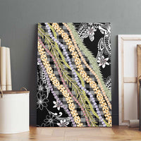 Black Palaka Hawaii Leis Canvas Wall Art Hawaiian-plaid Elegant Tropical Vibes - Polynesian Pride