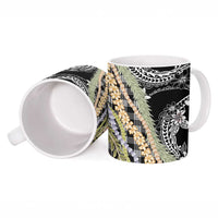 Black Palaka Hawaii Leis Ceramic Mug Hawaiian-plaid Elegant Tropical Vibes LT14 - Polynesian Pride