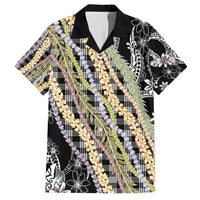Black Palaka Hawaii Leis Hawaiian Shirt Hawaiian-plaid Elegant Tropical Vibes - Polynesian Pride