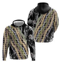 Black Palaka Hawaii Leis Hoodie Hawaiian-plaid Elegant Tropical Vibes - Polynesian Pride